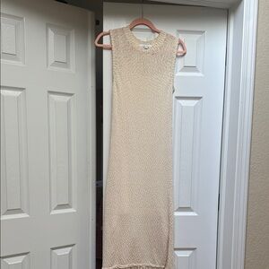 Elegant Cream Knit Dress